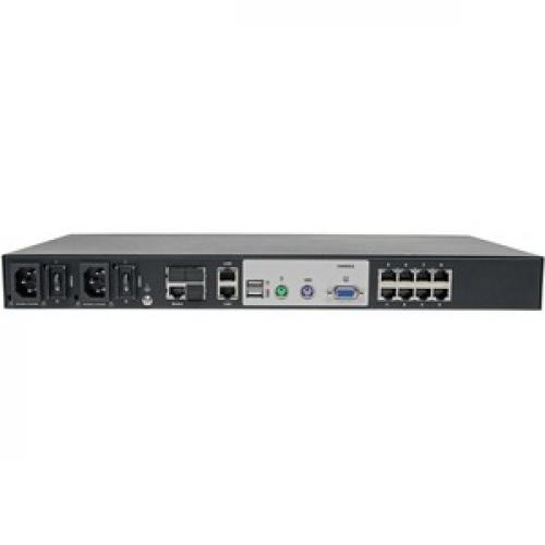 Tripp Lite By Eaton 8 Port Cat5 KVM Over IP Switch With Virtual Media   1 Local & 1 Remote User, 1U Rack Mount, TAA Rear/500