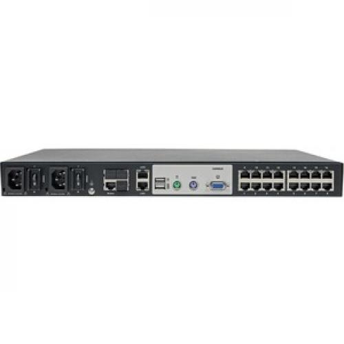 Tripp Lite By Eaton NetDirector 16 Port Cat5 KVM Over IP Switch   Virtual Media, 1 Remote + 1 Local User, 1U Rack Mount, TAA Rear/500