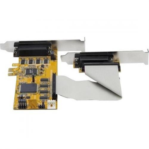 StarTech.com 8 Port PCI Express RS232 Serial Adapter Card  PCIe To Serial DB9 Controller 16C1050 UART   Low Profile   15kV ESD   Win/Linux Rear/500