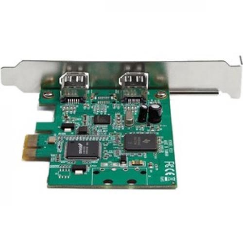 StarTech.com 2 Port PCI Express FireWire Card   TI TSB82AA2 Chipset   Plug And Play   PCIe 1394a FireWire Adapter (PEX1394A2V2) Rear/500