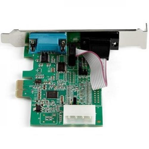StarTech.com 2 Port PCI Express RS232 Serial Adapter Card   PCIe To Dual Serial DB9 RS 232 Controller   16950 UART   Windows And Linux Rear/500