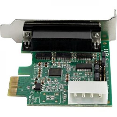 StarTech.com 4 Port PCI Express RS232 Serial Adapter Card   PCIe Serial DB9 Controller Card 16950 UART   Low Profile   Windows/Linux Rear/500