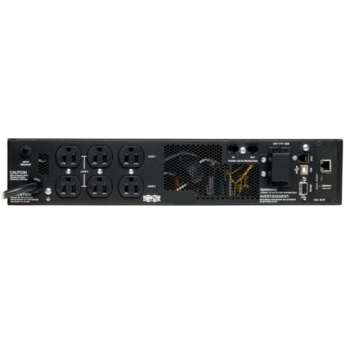 Eaton Tripp Lite Series SmartOnline 750VA 675W 120V Double Conversion UPS   8 Outlets, Extended Run, Network Card Included, LCD, USB, DB9, 2U Rack/Tower   Battery Backup Rear/500