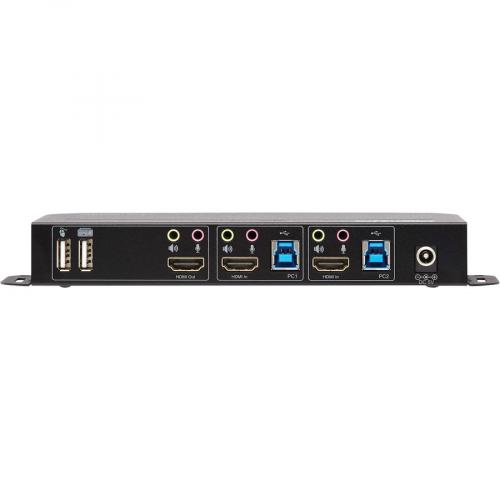 Tripp Lite By Eaton 2 Port HDMI/USB KVM Switch   4K 60 Hz, HDR, HDCP 2.2, IR, USB Sharing, USB 3.0 Cables Rear/500