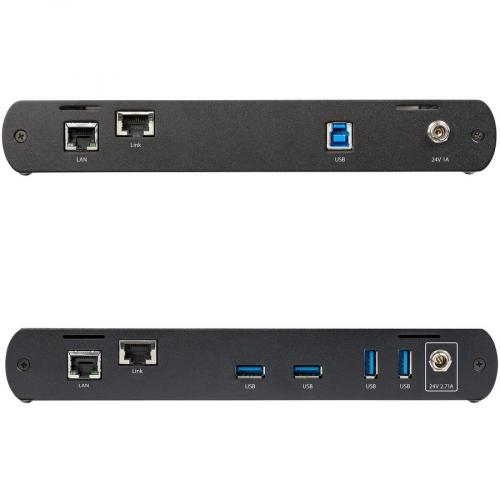 StarTech.com 4 Port USB 3.0 Extender With 1x Gigabit Ethernet Port Extension Over Single Cat6a/Cat7 Cable 330ft/100m, 5Gbps USB A Extender Rear/500