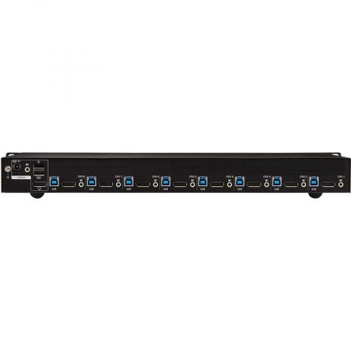 Tripp Lite By Eaton 8 Port DisplayPort/USB KVM Switch With Audio/Video And USB Peripheral Sharing, 4K 60 Hz, 1U Rack Mount Rear/500
