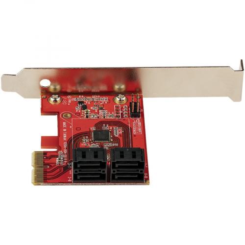 StarTech.com SATA PCIe Card, 4 Port PCIe SATA Expansion Card, 6Gbps, Stacked Connectors, Non RAID, PCI Express To SATA Converter/Adapter Rear/500