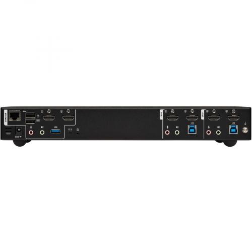 Tripp Lite By Eaton 2 Port HDMI Dual Display KVM Switch   4K 60 Hz, USB 3.2 Gen 1, HDCP 2.2, USB Sharing Rear/500