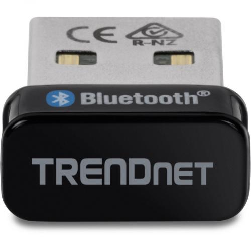 TRENDnet Micro Bluetooth 5.0 USB Adapter, Supports Basic Rate(BR), Bluetooth Low Energy(BLE), Enhanced Data Rate(EDR), 100m (328ft.) Range, Supports Windows OS, Black, TBW 110UB Rear/500