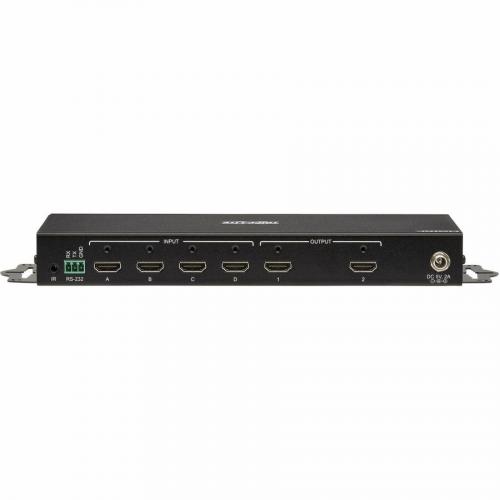 Tripp Lite By Eaton 4x2 HDMI Matrix Switch/Splitter With Remote Control And Multi Resolution Support, 4K 60 Hz, HDR, 4:4:4, TAA Rear/500