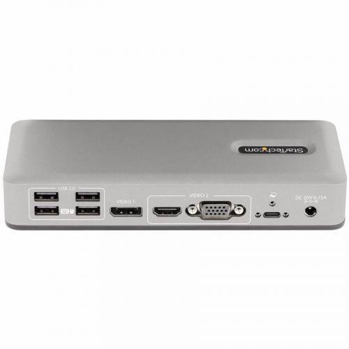 StarTech.com Dual Monitor USB C Docking Station, DisplayPort & HDMI/VGA Multi Monitor Dock Up To 4K 60Hz, USB C Dock, 7x USB Hub, 85W PD Rear/500