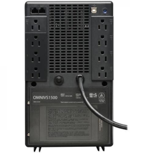 Tripp Lite By Eaton OmniVS 120V 1500VA 940W Line Interactive UPS, Tower, USB Port   Battery Backup Rear/500