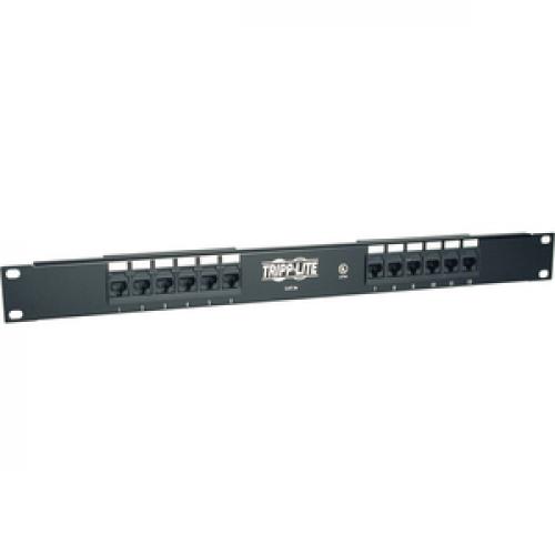 Tripp Lite By Eaton 12 Port 1U Rack Mount Cat5e 110 Patch Panel, 568B, RJ45 Ethernet, TAA Right/500