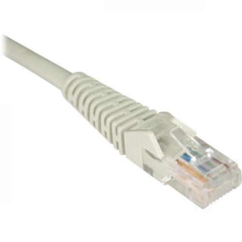 Eaton Tripp Lite Series Cat5e 350 MHz Snagless Molded (UTP) Ethernet Cable (RJ45 M/M), PoE   Gray, 25 Ft. (7.62 M) Right/500