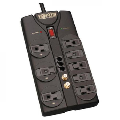 Tripp Lite By Eaton Protect It! 8 Outlet Surge Protector, 8 Ft. (2.43 M) Cord, 2160 Joules, Tel/Fax/Modem/Coax Protection, RJ11 Right/500