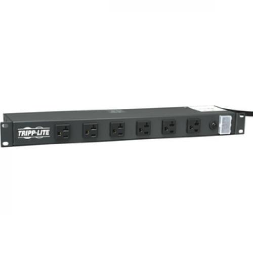 Tripp Lite By Eaton 1U Rack Mount Power Strip, 120V, 20A, 5 20P, 12 Outlets (6 Front Facing, 6 Rear Facing) 15 Ft. (4.57 M) Cord Right/500