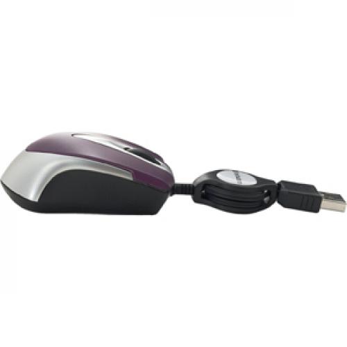Verbatim Mini Travel Optical Mouse   Purple Right/500