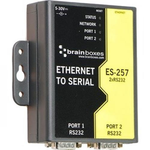Brainboxes 2 Port RS232 Ethernet To Serial Adapter Right/500