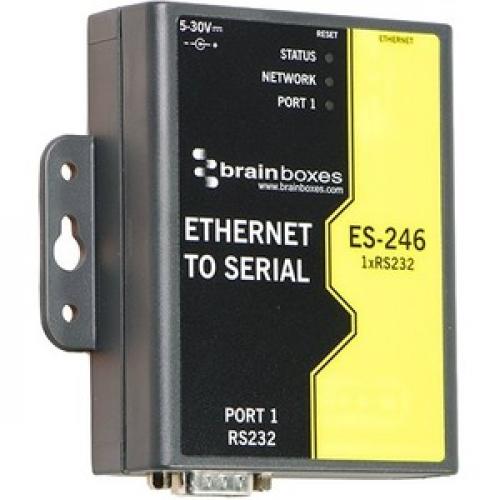 Brainboxes 1 Port RS232 Ethernet To Serial Adapter Right/500
