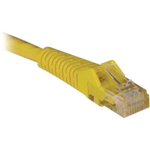 Eaton Tripp Lite Series Cat6 Gigabit Snagless Molded (UTP) Ethernet Cable (RJ45 M/M), PoE, Yellow, 2 Ft. (0.61 M) Right/500