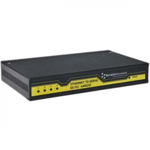 Brainboxes 4 Port RS232 Ethernet To Serial Adapter Right/500