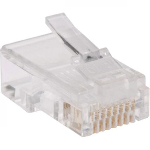 RJ45 FOR FLAT SOLID / STANDARD CONDUCTOR 4 PAIR CAT5E CAT5 CABLE 100 PACK Right/500