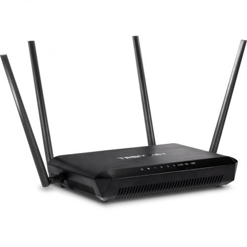 TRENDnet AC2600 MU MIMO Wireless Gigabit Router, Increase WiFi Performance, WiFi Guest Network, Gaming Internet Home Router, Beamforming, 4K Streaming, Quad Stream, Dual Band Router, Black, TEW 827DRU Right/500