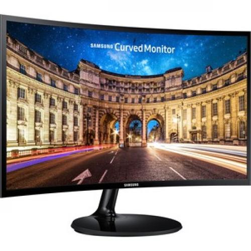 Samsung C27F390 27" Curved Screen LED LCD Business Monitor   1920 X 1080 FHD Display   Vertical Alignment (VA) Panel   1800R Ultra Curved Screen   VGA & HDMI Ports For Connectivity   AMD FreeSync Technology Right/500