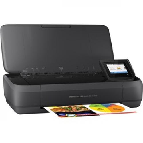 HP Officejet 250 Inkjet Multifunction Printer   Copier/Printer/Scanner   20 Ppm Mono/19 Ppm Color Print   4800 X 1200 Dpi Print   Manual Duplex Print   600 Dpi Optical Scan   50 Sheets Input Right/500