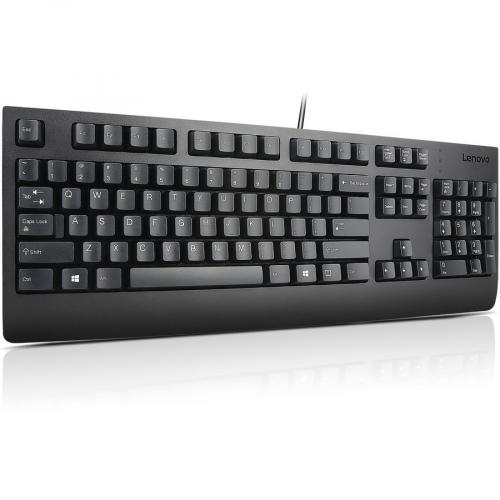 Lenovo Preferred Pro USB Keyboard Black US English   Cable Connectivity   Full Size 3 Zone Keyboard Layout   Desktop Computer, Workstation, Notebook   Rubber Dome Keyswitch   Adjustable Tilt Legs Right/500