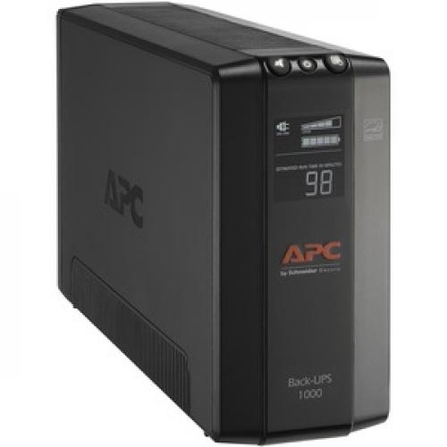 APC By Schneider Electric Back UPS Pro BX1000M, Compact Tower, 1000VA, AVR, LCD, 120V Right/500