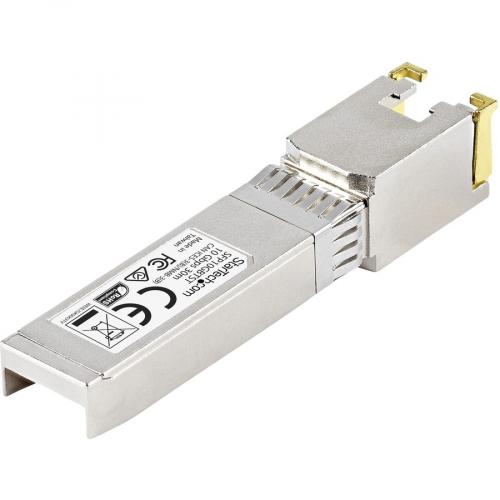 StarTech.com MSA Uncoded SFP+ Module   10GBASE T   10GE Gigabit Ethernet SFP+ SFP To RJ45 Cat6/Cat5e Transceiver Module   30m Right/500