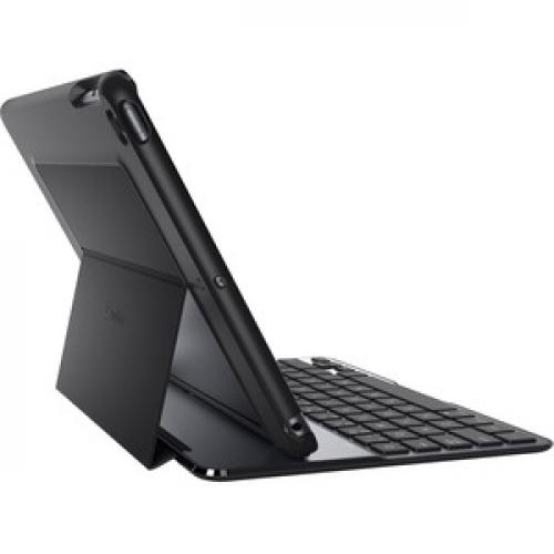 Open Box: Belkin QODE Ultimate Lite Keyboard/Cover Case For 9.7" Apple IPad (5th Generation), IPad Air Tablet   For IPad 5th Generation   Ultra Light   Black Right/500