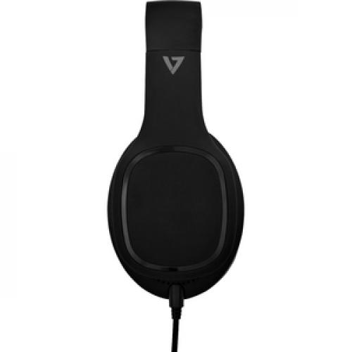 V7 Over Ear Headphones With Microphone   Black Right/500
