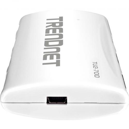 TRENDnet USB 2.0 7 Port High Speed Hub With 5V/2A Power Adapter, Up To 480 Mbps USB 2.0 Connection Speeds, TU2 700 Right/500