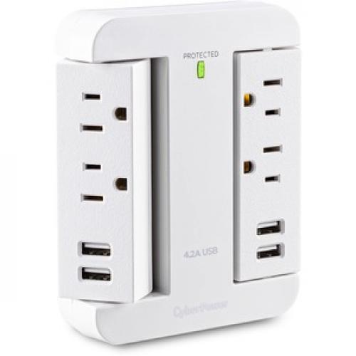 CyberPower P4WSU Home Office 4   Outlet Surge With 900 J Right/500