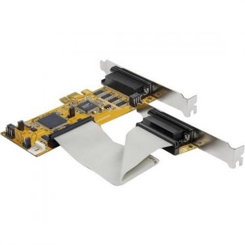 StarTech.com 8 Port PCI Express RS232 Serial Adapter Card  PCIe To Serial DB9 Controller 16C1050 UART   Low Profile   15kV ESD   Win/Linux Right/500