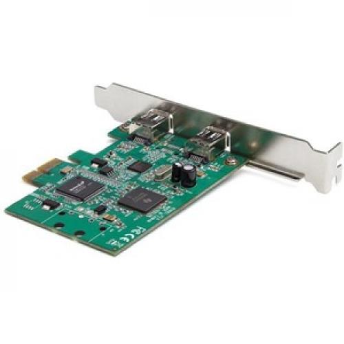 StarTech.com 2 Port PCI Express FireWire Card   TI TSB82AA2 Chipset   Plug And Play   PCIe 1394a FireWire Adapter (PEX1394A2V2) Right/500