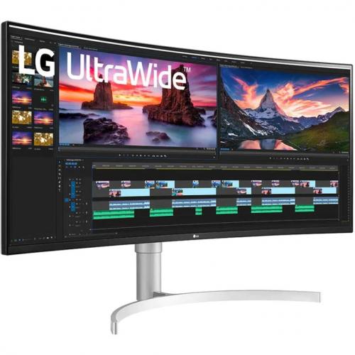 LG Ultrawide 38BN95C W 38" Class UW QHD+ Curved Screen Gaming LCD Monitor   21:9   Textured Black, Textured White, Silver Right/500