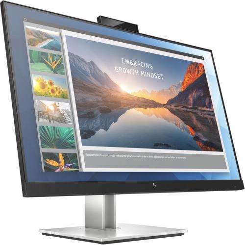 HP E24d G4 24" Class Webcam Full HD LCD Monitor   16:9   Black Right/500