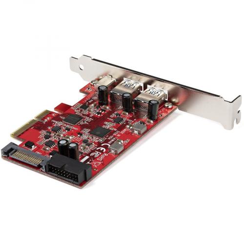 StarTech.com 5 Port USB PCIe Card, 10Gbps USB 3.2 Gen 2 PCIe Card, 1 USB C/2 USB A, Internal Header (2x 5Gbps USB), USB C PCI Express Card Right/500