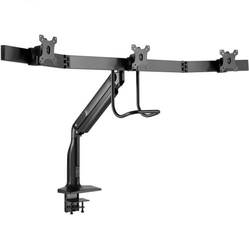 Tripp Lite By Eaton Safe IT Precision Placement Triple Display Desk Clamp/Grommet With Premium Gas Spring Arm And Antimicrobial Tape For 17" To 32" Displays Right/500