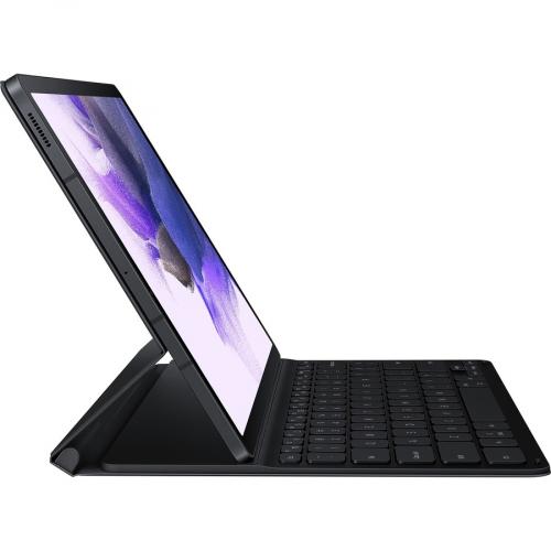 Samsung Keyboard/Cover Case (Book Fold) For 12.4" Samsung Galaxy Tab S7 FE, Galaxy Tab S7+ Tablet   Mystic Black Right/500
