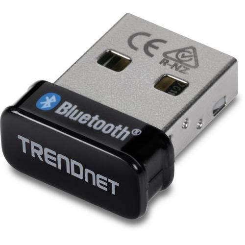 TRENDnet Micro Bluetooth 5.0 USB Adapter, Supports Basic Rate(BR), Bluetooth Low Energy(BLE), Enhanced Data Rate(EDR), 100m (328ft.) Range, Supports Windows OS, Black, TBW 110UB Right/500