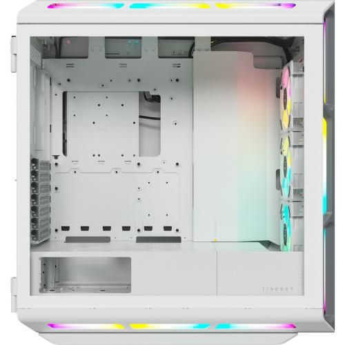 Corsair ICUE 5000T RGB Tempered Glass Mid Tower ATX PC Case   White Right/500