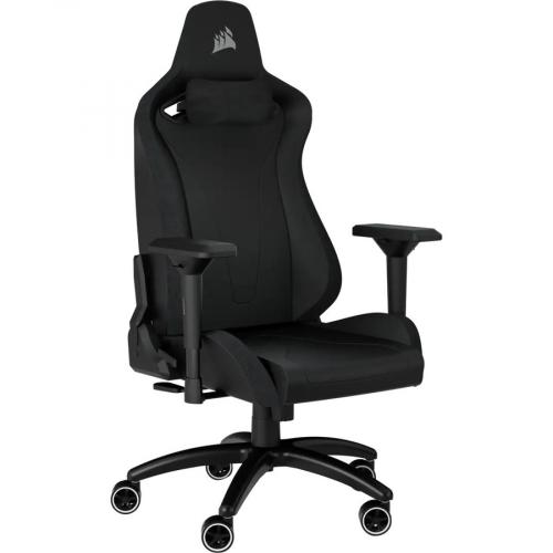 Corsair TC200 Gaming Chair   Plush Leatherette   Black/Black Right/500