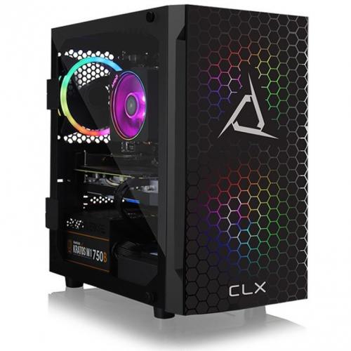 CLX SET TGMSETRXM2504WM Gaming Desktop Computer   AMD Ryzen 5 5600 Hexa Core (6 Core) 3.50 GHz   16 GB RAM DDR4 SDRAM   1 TB M.2 PCI Express NVMe SSD   Mini Tower   White Right/500