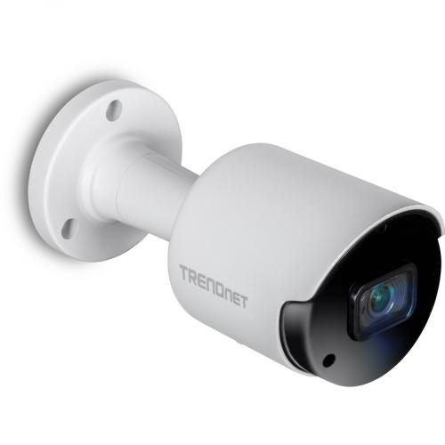 TRENDnet Indoor Outdoor 5MP H.265 PoE Bullet Network Camera, IP66 Rated Housing, IR Night Vision Up To 30m (98 Ft.), Security Surveillance Camera, MicroSD Card Slot (up To 256GB), White, TV IP1514PI Right/500