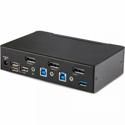 StarTech.com 2 Port DisplayPort 1.4 KVM Switch, 8K 60Hz / 4K 144Hz, 2x USB 3.0 Ports, 4x USB 2.0 Ports, Hotkey Switching, TAA Compliant Right/500
