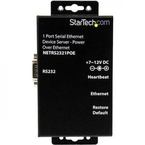 StarTech.com Serial Ethernet Device Server   1 Port   Power Over Ethernet   PoE Top/500